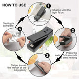 Mini Bag Sealer-2In1 Portable Heat Sealers Rechargeable Handheld Vacuum Heat Sealers &amp;Cutter for Plastic Bag Storage Food