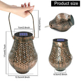 Hanging Solar Lantern Iron Lamp Ornament Solar Light Hang Lights Projection Lamp Solar Garden Light Tree Yard Decoration
