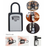Door Padlock Key Storage Secret Box Organizer 4 Digit Combination Password Security Code Lock No Key Home Safe Box Caja Fuerte