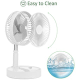 Portable Standing Fan with Remote Controller,Foldaway Floor Fan, Telescopic Pedestal Fans for Personal Bedroom Office