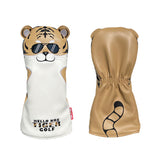 Golf Headcover For Driver Fairway Hybrid PU Leather Waterproof Tiger Golf Wood Cover Soft Durable Golf Club Covers Number Tag