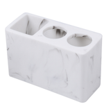 3 Compartments Bathroom Toothbrush Stand Resin Marbled Grain Toothpaste Holder