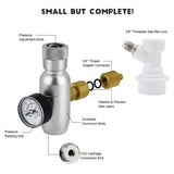 Keg Charger Dispenser, Mini 0-60 PSI CO2 Regulator Keg Kit, Portable Beer Keg Regulator