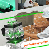 16 Lines Laser Level 3°Self-leveling Leveling Tool Omnidirectional Ground and Wall Sticker with Vertical Horizontal Oblique Line