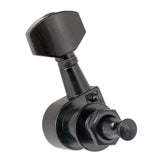 Electric Guitar Zinc Alloy String Tuning Pegs Black 6R Machine Heads Sealed