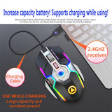 2021 Silent Wireless Mouse Rechargeable 2.4G Gaming Mouse 1600 DPI 7 Buttons LED Backlight USB Optical  Mouse For PC Laptop