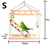 Bird Playstand Parrot Play Stand Hanging Cockatiel Playground Wood Ladders Perchs with bell Pet Bird Supplies