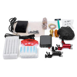 Complete Tattoo Kit 2 Tattoo Machines Gun Black Ink Set Power Supply Grips Body Art Tools Set Tattoo Permanent Makeup Tattoo set