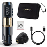 AMBITION MARS Wireless Tattoo Machine Pen With Rechargeable Battery Adjustable Stroke For Lining Shading Coloring