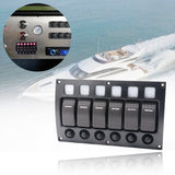 6 Gang Waterproof Car Auto Marine LED Rocker Switch Panel Circuit Breakers