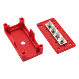 300A Bus Bars 12V-48V Heavy Duty Power Distribution Block 4X M8 5/16" Terminal Studs Red for RV Trucks Ships Yachts