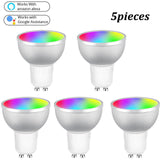 Tuya Gu10 Smart LED Light Bulb 5W RGBCW Voice Control Work With Alexa Google Home Smart Home Automation Light