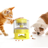 Dog Food Dispenser Container Toy with Button Dog Food Feeder Treat Dispensing Toys Slow Feeder Fun Feeding Pet Toys Food Feeder