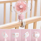 Stroller Fan Mini Portable Fan LED Light Camping USB Rechargeable Fan With Flexible Tripod Mini Handheld Fan