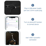 Vehicle-mounted BT Receiver 3.5mm AUX to BT5.0 Adapter Built-in Microphone AUX Input Compatible with Car Speaker Home Audio