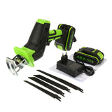 48V Cordless Reciprocating Saw Chainsaw +4 Saw Blades Metal Cutting Woodworking Electric Saw Power Tools Saw Blade US/EU Plug