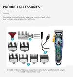Kemei Cordless Transparent Hair Clipper for Beginner Salon Fade Hair Cutter Beard Trimmer Razor LED Display Grooming Kit