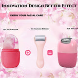 Upgrade 2 In 1 Ice Roller for Face Gua Sha Facial Roller Puffiness Relief Massage Skin Care Beauty Treatment Tool Face Massager