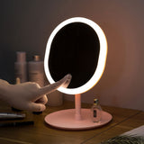 Led Makeup Mirror M007-1 USB Storage LED Face Mirror Adjustable Touch Dimmer Led Vanity Mirror Stand Up Desk Cosmetic Mirror