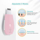 Ultrasonic Facial Skin Scrubber Skin Spatula Blackhead Remover Facial Scrubber Shovel Clean Cavitation Peeling Facial Lifting