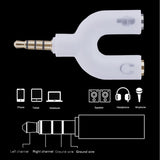 3.5mm jack Stereo Plug U-shape Stereo Audio Mic & Headphone Earphone Splitter Adapters For Mobile Phone Tablet PC MP3 Player