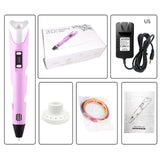 3D Pen Screen DIY 3D Printing Pen With ABS PLA Filament Creative Toy Gift 3 D Printer Pen Drawing For Kids Christmas Birthday