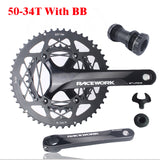 110BCD Bike Crankset 22s Road Bike Hollow Double Sprockets 170mm 53-39T 50-34T Double Chainring Racing Bicycle Cranks Parts