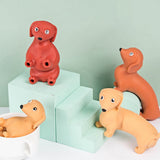 3pcs Stretchy Dog Squeeze Toys Pressure Relief Playthings (Random Color)