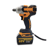 68V 8000mAh Brushless Cordless Impact Wrench 2 Li-Ion Battery Charger w/Battery Power Hand Tool Electric Wrench Multifunctional