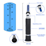 Refractometer Alcoholometer Alcohol meter 0~80%V/V ATC Vodka Whiskey Alcohol Percent Tools Hydrometer concentration spirits test