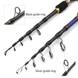 1.8M-2.7M Carbon Fiber Lure Spinning Rod telescopic Travel fishing pole M power 7-28g lure Weight 12-25lb line weigh