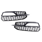 2pcs Honeycomb Front Fog Light Grilles Cover fits for Audi A3 S-Line 14-16