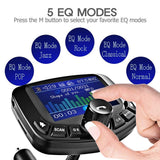JINSERTA 1.8" Large Screen Bluetooth FM Transmitter Kit Car MP3 Player 3 USB Port QC3.0 Fast Charger AUX FM Modulator Handfree