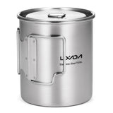 750ML Camping Pot Set Stainless Steel Cooking Kettle Portable Camping Pot Set Outdoor Camping Cookware Backpacking Pot Picnic