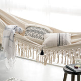 2 Person Hammock Boho Large Brazilian Macrame Fringe Double Deluxe Hammock Swing Net Chair Out/Indoor Hanging Hammock Swings