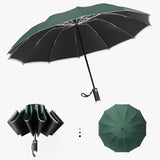Automatic Reverse Umbrella 12 Ribs Reverse Umbrella with Reflective Stripe LED Night Light Windproof Double Automatic Folding