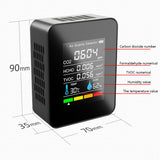 5in1 CO2 Meter Digital CO2 Sensor Temperature Humidity Tester Air Quality Monitor CO2 Detector Carbon Dioxide TVOC HCHO Detector