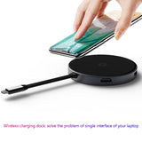 USB C Hub Wireless Charger Docking Station USB3.0+PD+HDMI-Compatible+TF Card Reader Splitter for