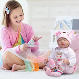 22 Inch Reborns Dolls Lovable Realistic Newborn Dolls Toy With Movable Soft Silicone Limbs &amp; Cotton Body For Girls Birthday Gift