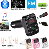 FM Transmitter Wireless Bluetooth-compatible Handsfree MP3 Audio Music Player Dual USB Radio Modulator Car Kit 2.1A  Charger