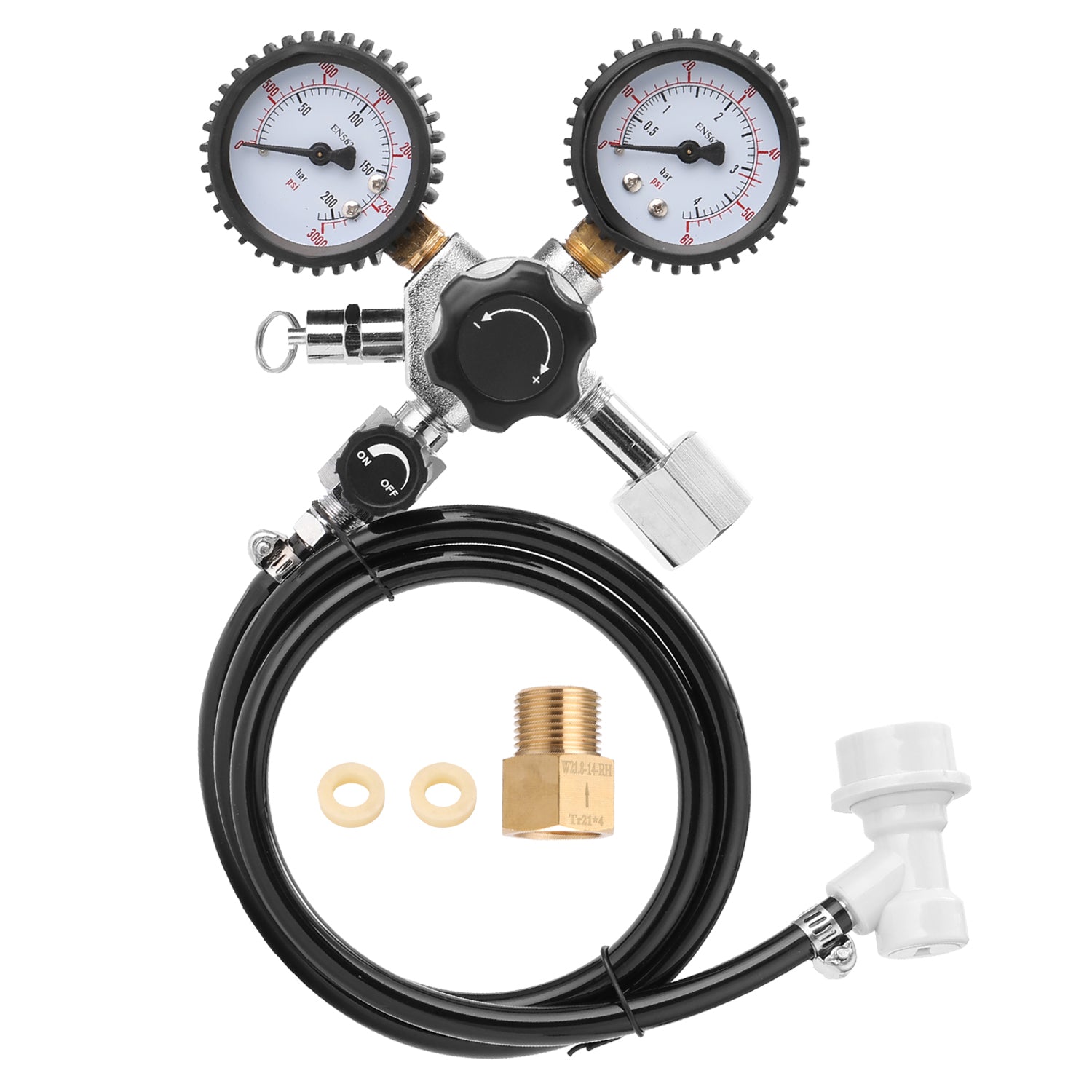 CO2 Regulator Pressure Relief Valve Beer Keg Regulator Bubble Counter ...