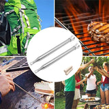 2pcs Blow Fire Tube Silver Cooking 6 Sections Outdoor Camping Picnic Stainless Steel Barbecue Collapsible Fireplace Traveling