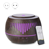 500ML Wood Grain Aromatherapy Essential Oil Diffuser Aroma Air Humidifier With Remote Control LED Light