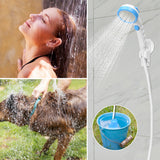 Portable Camping Outdoor Shower Head with 20L Bucket Camping Shower Pump for Beach Swimming Traveling Hiking Car Pet Cleaning
