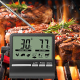 Digital Kitchen Thermometer Large LCD Display Long Probe for Grill Oven Food Meat Cooking Temperature Alarm Timer Measuring Tool