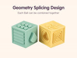 12pcs Baby Toy Silicone Building Blocks Toddler 3D Hand Grasp Cube Training Toy Newborn Molars Education Tactile Perception Toy