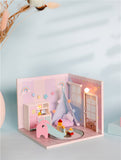 Can be Combined Freely Cute Doll House Furniture Free Dust Cover Nine Designs Diy Miniature Wooden Dollhouse Toys For Children