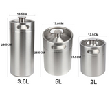 2L/3.6L/5L Homebrewing Stainless Steel Beer Growler Mini Keg Dispenser For Beer Fermenation Keg Secondary Maturity