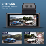 3.16inch Wifi  Full HD 1080P camera dash cam Night Vision G sensor Auto Car Video DashCam Recorder Front and Rear Double Record
