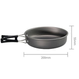 200x55mm Camping Cooking Pot Outdoor Portable Frying Pan Small Frying Pan Picnic Cooker Non-stick Pan Picnic Tableware